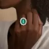 8ct Oval Cut Emerald Halo Engagement Ring