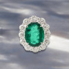 8ct Oval Cut Emerald Halo Engagement Ring