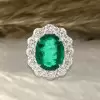 8ct Oval Cut Emerald Halo Engagement Ring