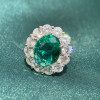 8ct Oval Cut Emerald Halo Engagement Ring