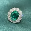 8ct Oval Cut Emerald Halo Engagement Ring