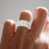 5.35ctw Marquise&Round Cut White Sapphire Eternity Band