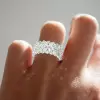 5.35ctw Marquise&Round Cut White Sapphire Eternity Band