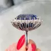 9.3ct Oval Cut Blue Sapphire Engagement Ring