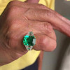 Three-stone Emerald Engagement Ring