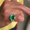 Three-stone Emerald Engagement Ring