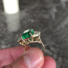 Three-stone Emerald Engagement Ring