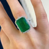 14ct Vintage Halo Emerald Cut Cocktail Ring