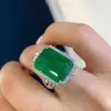 14ct Vintage Halo Emerald Cut Cocktail Ring
