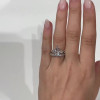 4ct Pear Cut White Sapphire 2pcs Bridal Set