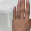4ct Pear Cut White Sapphire 2pcs Bridal Set