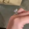 4ct Pear Cut White Sapphire 2pcs Bridal Set