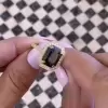 Khaki Green Sapphire Engagement Ring