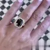 Khaki Green Sapphire Engagement Ring