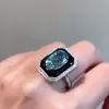 4ct Oval Cut Aquamarine Halo Engagement Ring