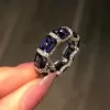 7.95ctw Emerald Cut Blue Sapphire Eternity Band