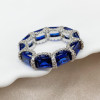 7.95ctw Emerald Cut Blue Sapphire Eternity Band