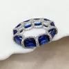 7.95ctw Emerald Cut Blue Sapphire Eternity Band
