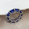 7.95ctw Emerald Cut Blue Sapphire Eternity Band