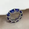 7.95ctw Emerald Cut Blue Sapphire Eternity Band