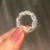 7.95ctw Emerald Cut White Sapphire Eternity Band