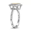 2.03ct Double Halo Cushion Cut Yellow Sapphire Engagement Ring