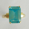 8.4ct Emerald Cut Aquamarine Engagement Ring
