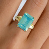 8.4ct Emerald Cut Aquamarine Engagement Ring