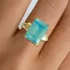 8.4ct Emerald Cut Aquamarine Engagement Ring