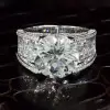 5ct Round Cut White Sapphire Engagement Ring