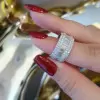 4.75ct Emerald Cut White Sapphire Eternity Band