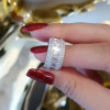 4.75ct Emerald Cut White Sapphire Eternity Band
