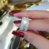 4.75ct Emerald Cut White Sapphire Eternity Band