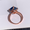 6ct Cushion Cut Swiss Blue Topaz Bypass Twist Engagement Ring