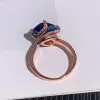 6ct Cushion Cut Swiss Blue Topaz Bypass Twist Engagement Ring