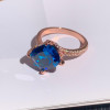 6ct Cushion Cut Swiss Blue Topaz Bypass Twist Engagement Ring