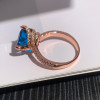 6ct Cushion Cut Swiss Blue Topaz Bypass Twist Engagement Ring