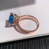 6ct Cushion Cut Swiss Blue Topaz Bypass Twist Engagement Ring