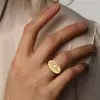 3ct Bezel Setting Oval Cut Light Yellow Sapphire Ring