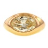 3ct Bezel Setting Oval Cut Light Yellow Sapphire Ring