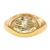 3ct Bezel Setting Oval Cut Light Yellow Sapphire Ring
