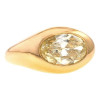 3ct Bezel Setting Oval Cut Light Yellow Sapphire Ring