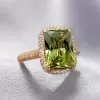 6.5ct Cushion Cut Unique Green Engagement Ring in Rose Gold