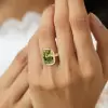 6.5ct Cushion Cut Unique Green Engagement Ring in Rose Gold