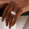 9.75ct Micro-pave Setting Emerald Cut Eternity Band in Rose Gold