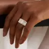 9.75ct Micro-pave Setting Emerald Cut Eternity Band in Rose Gold