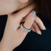 Emerald Cut Eternity Band with Ruby Accents