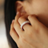 Emerald Cut Eternity Band with Ruby Accents