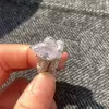 5.7ct Pear Cut White Sapphire 2pcs Bridal Set
