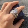 5.7ct Pear Cut White Sapphire 2pcs Bridal Set